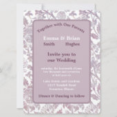 Invitation Fleurie vintage mauve (Devant)