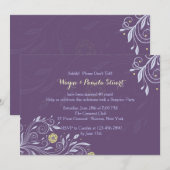Invitation Fleurie Violette Privilégiée (Devant / Derrière)