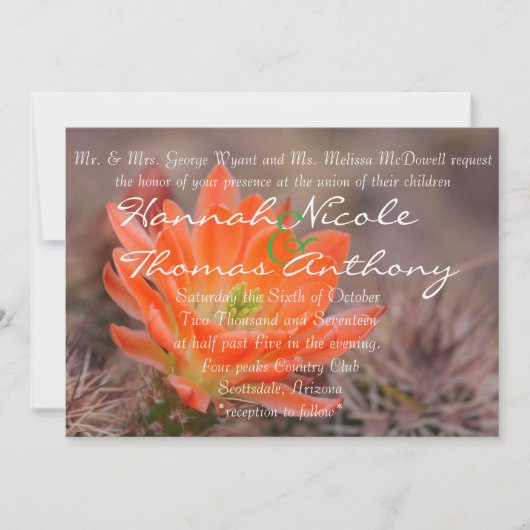 Invitation Fleurir en orange (Devant)