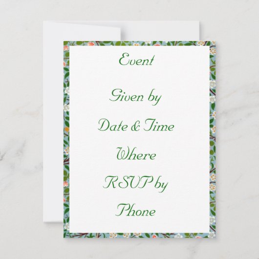 Invitation Fleurir Floral (Dos)