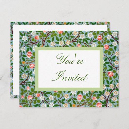 Invitation Fleurir Floral (Devant / Derrière)