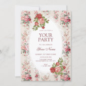 Invitation Fleuris vintage  (Devant)
