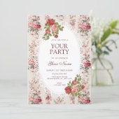 Invitation Fleuris vintage  (Debout devant)