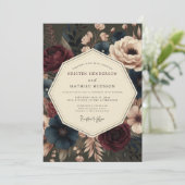 Invitation Fleurissement Bordeaux Mariage (Debout devant)