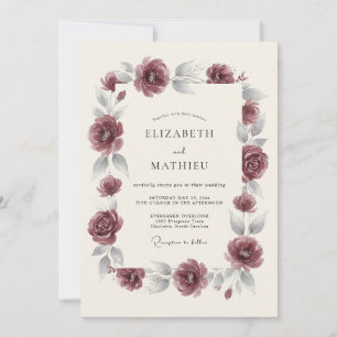 Invitation Fleurissement bordeaux Mariage