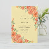 Invitation Fleurissement de corail pour mariage (Debout devant)
