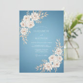 Invitation Fleurissement de Fleur Bleue de Mariage (Debout devant)
