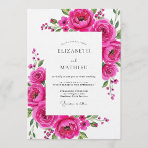 Invitation Fleurissement de mariage Magenta Bloom