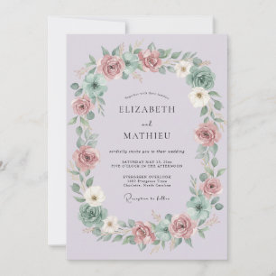 Invitation Fleurissement de Mauve Mariage