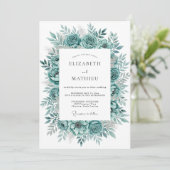 Invitation Fleurissement de Teal Mariage (Debout devant)