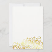 Invitation Fleurissement Doré Réception de Mariage Post-cérém (Dos)