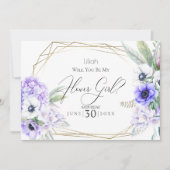 Invitation Fleuriste | Fleurs d'anémone violette (Devant)