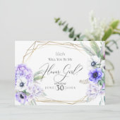 Invitation Fleuriste | Fleurs d'anémone violette (Debout devant)