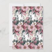 Invitation Fleuron bordeaux rose rousse (Dos)