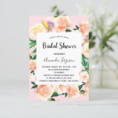 Invitation Fleuron rose brun de douche nuptiale or rose (Debout devant)