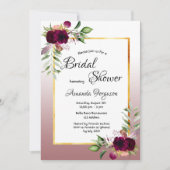 Invitation Fleurons nuptiaux couleur eau cannelle rose (Devant)