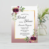Invitation Fleurons nuptiaux couleur eau cannelle rose (Debout devant)