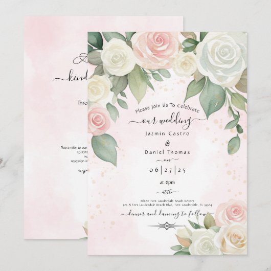 Invitation Fleurs (Devant / Derrière)