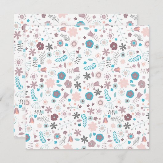 Invitation Fleurs (Devant / Derrière)