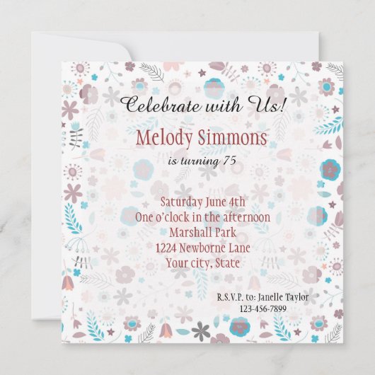 Invitation Fleurs (Dos)