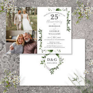 Invitation Fleurs 25e anniversaire de mariage Alors & Mainten