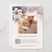 Invitation Fleurs 3D blanches (Dos)