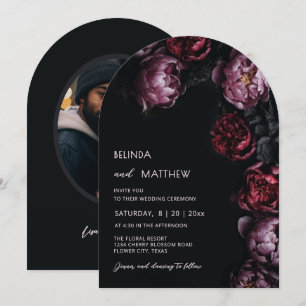Invitation Fleurs 3D Sombres Humeur Mariage Casual