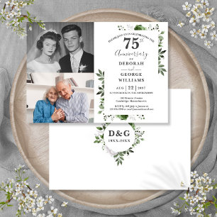 Invitation Fleurs 75e anniversaire de mariage Alors & Mainten