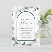 Invitation Fleurs à feuillage persistant et coton Fête des ma (Debout devant)