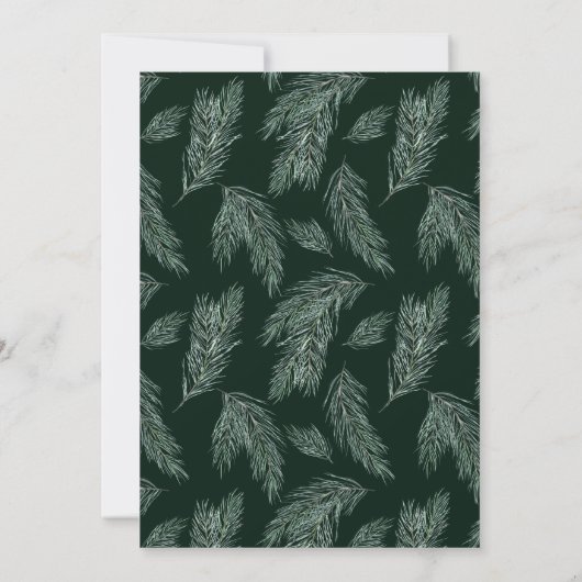 Invitation Fleurs à feuillage persistant et coton Mariage d'a (Dos)