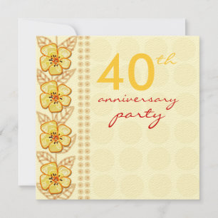 Invitation Fleurs à la mode Fête d'anniversaire de mariage de