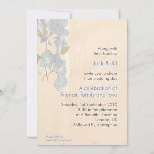 Invitation Fleurs à l'aquarelle 13x18 cm (Devant)