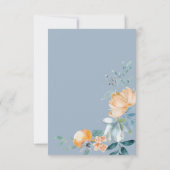 Invitation Fleurs à l'aquarelle Bleu Poussiéreux (Dos)