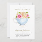 Invitation Fleurs à l'aquarelle dans un code QR de tasse de t (Devant)