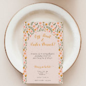 Invitation Fleurs à l'aquarelle Pâques Printemps Chasse aux œ