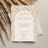 Invitation Fleurs à l'aquarelle Pâques Printemps Chasse aux œ