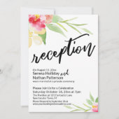 Invitation Fleurs à l'aquarelle & Réception d'écriture manusc (Devant)