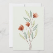 Invitation Fleurs à l'aquarelle Vert pastel (Dos)