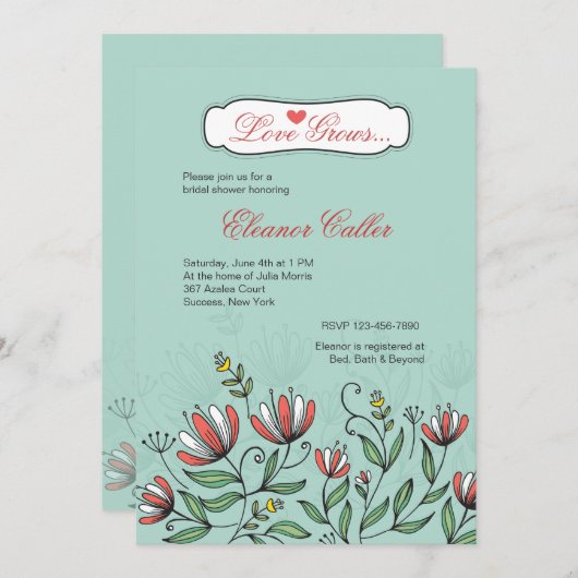 Invitation Fleurs à main (Devant / Derrière)