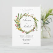 Invitation Fleurs à ressort rose blanc personnalisées (Debout devant)