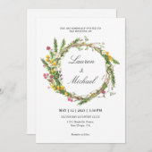 Invitation Fleurs à ressort rose blanc personnalisées (Devant / Derrière)