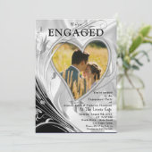 Invitation Fleurs abstraites argent ou or sur - Soie & Art (Debout devant)