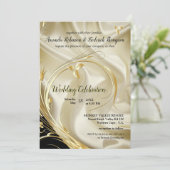 Invitation Fleurs Abstraites d'argent ou d'or sur - Silk & Ar (Debout devant)