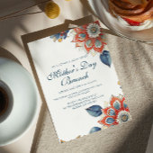 Invitation Fleurs Abstraites Fête des mères Brunch