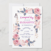 Invitation Fleurs adorables Papillon Anniversaire (Devant)