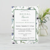 Invitation Fleurs Alpines Blanches Écossaises Mariage (Debout devant)