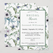 Invitation Fleurs Alpines Blanches Écossaises Mariage (Devant / Derrière)
