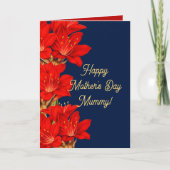Invitation Fleurs Amaryllis Joyeux Message Card (Devant)