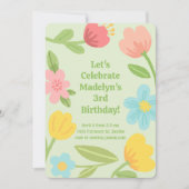 Invitation Fleurs Amusantes Anniversaire (Devant)