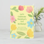 Invitation Fleurs Amusantes Anniversaire (Debout devant)